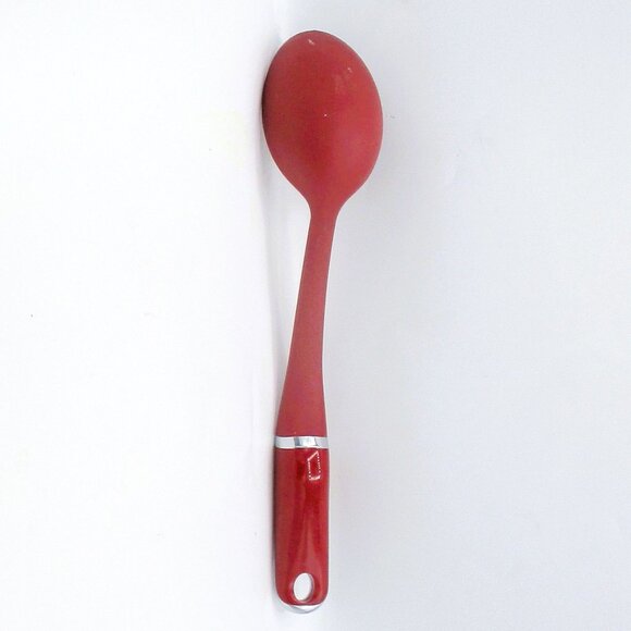 KitchenAid Red Nylon Large Serving Spoon 14" Durable Mixing Professional Utensil - Picture 2 of 3